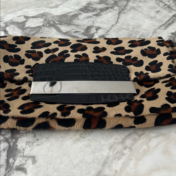 Leopard Print Clutch with Black Accent - Picture 2 of 6